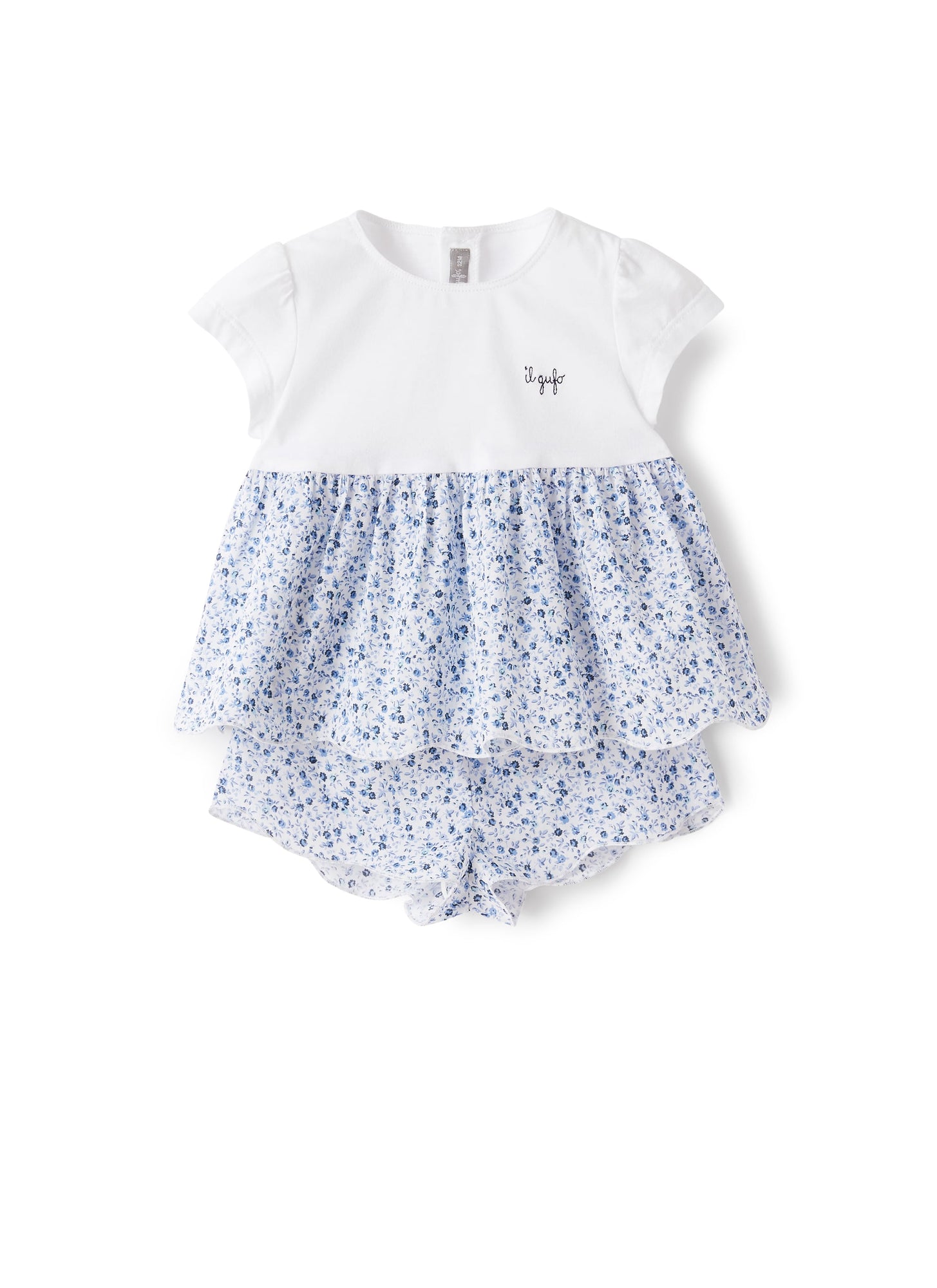 Two-Piece Set with Floral Print | Light Blue/White