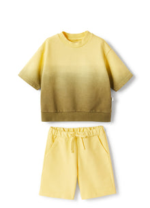 Fleece Set with Bermuda Shorts | Pulcino/Verde Oliva