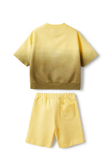 Fleece Set with Bermuda Shorts | Pulcino/Verde Oliva