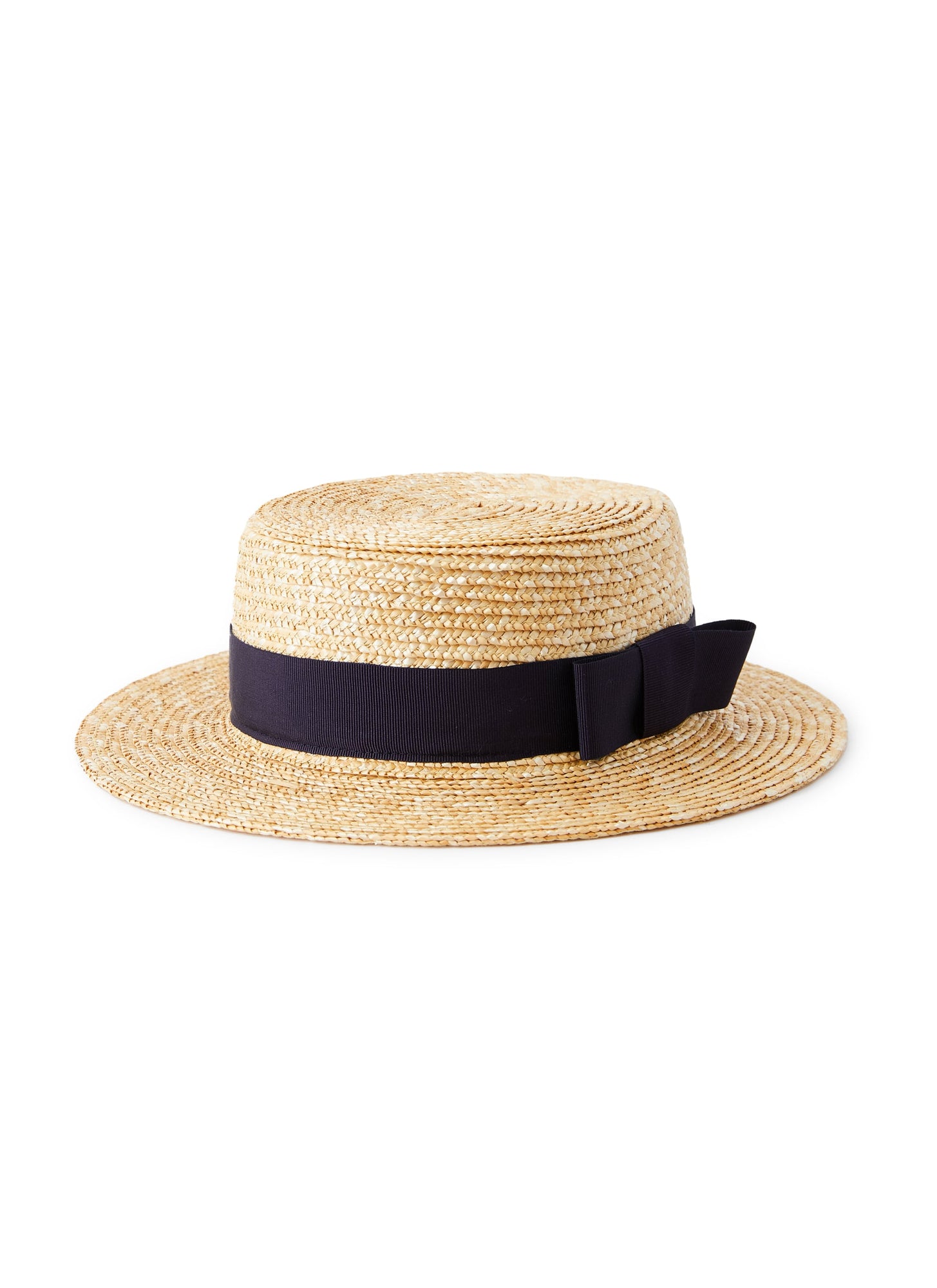 Raffia Hat with Grosgrain | Natural/Blue