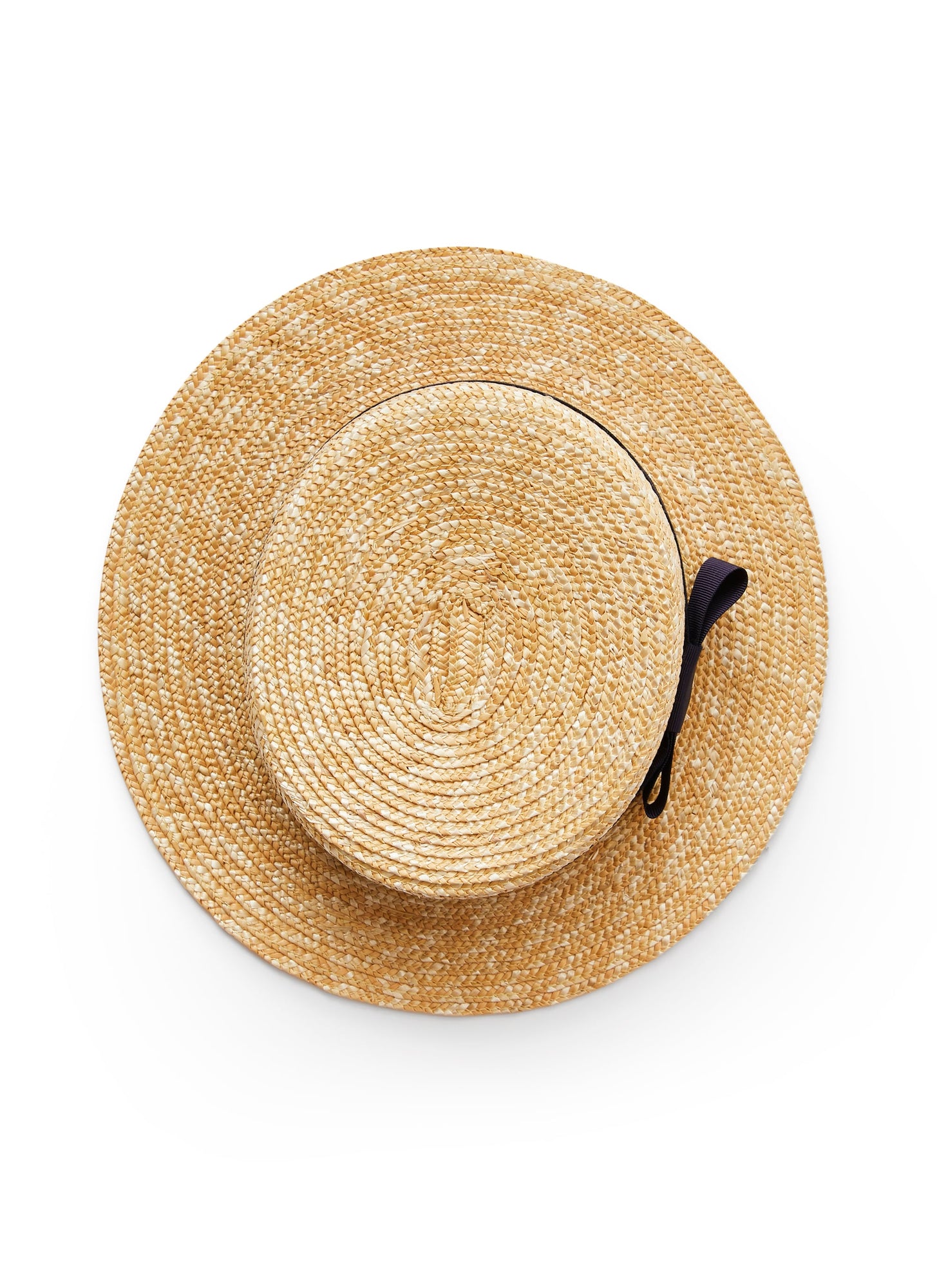Raffia Hat with Grosgrain | Natural/Blue