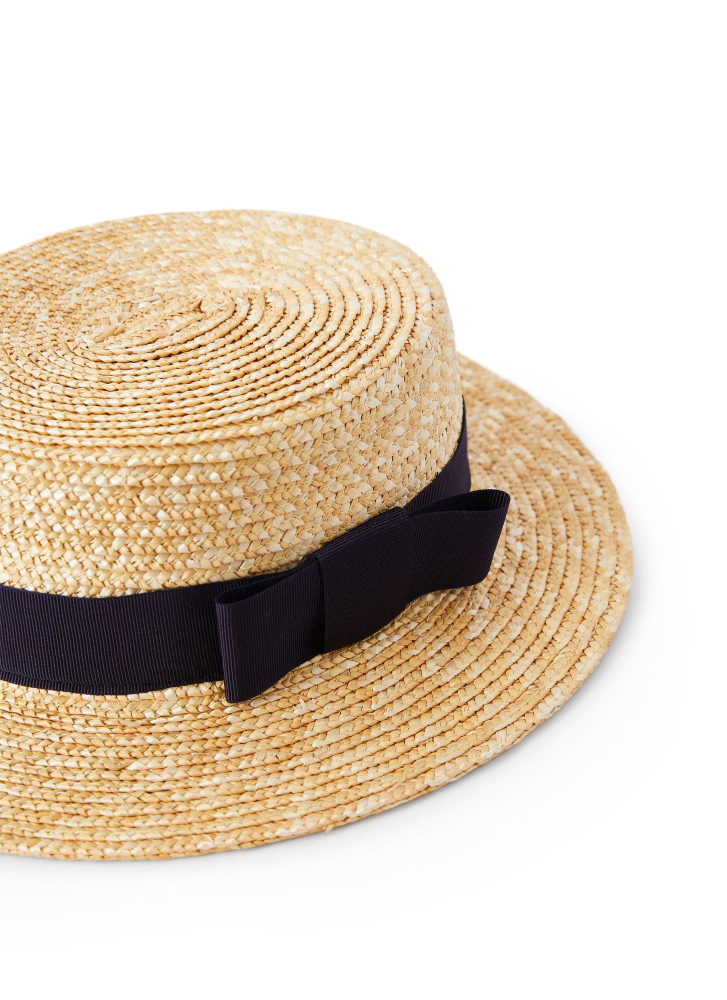 Raffia Hat with Grosgrain | Natural/Blue