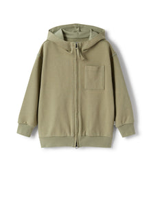 Hooded Sweatshirt with Cyclist Print | Green Oregano/Green