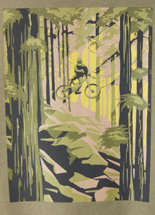 Hooded Sweatshirt with Cyclist Print | Green Oregano/Green