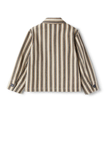 Jacket in A Cotton Blend with A Stripe Print | Sand