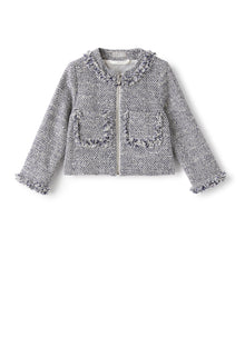 Jacket in Raised-Weft Cotton | Electric Blue