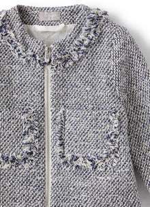 Jacket in Raised-Weft Cotton | Electric Blue