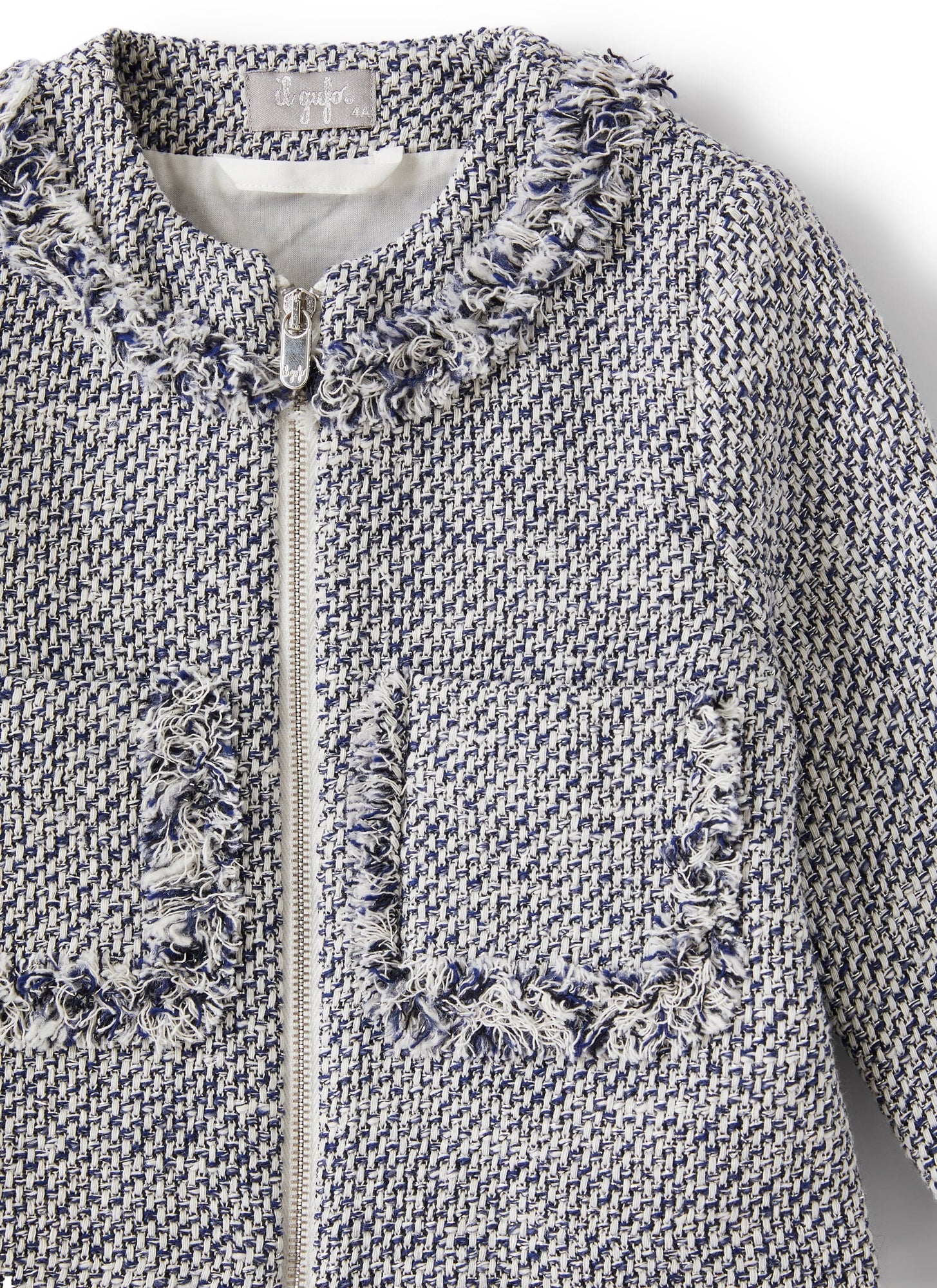 Jacket in Raised-Weft Cotton | Electric Blue