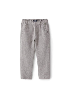 Carrot-Fit Trousers in Linen | Stone Grey