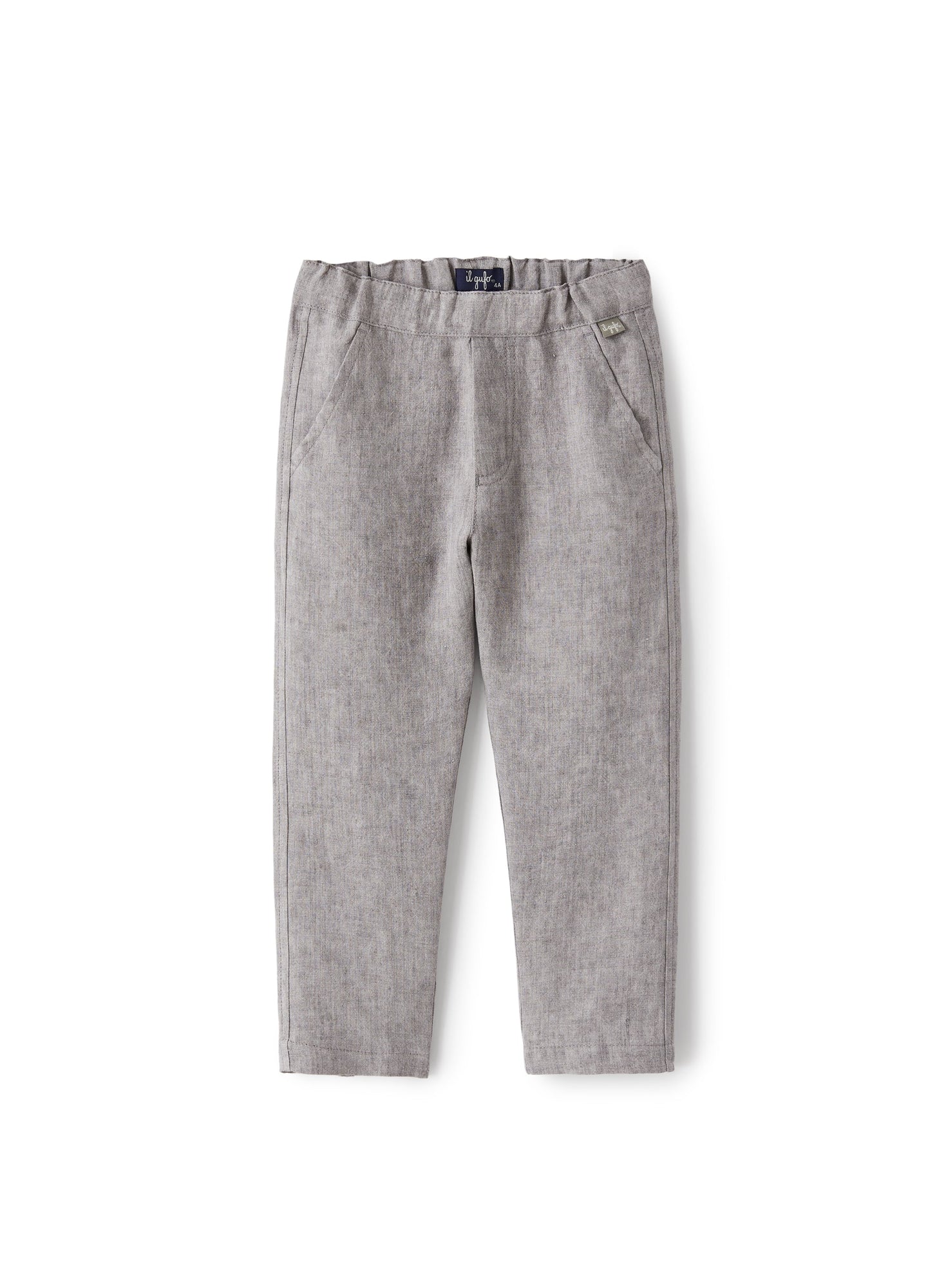 Carrot-Fit Trousers in Linen | Stone Grey