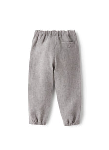 Carrot-Fit Trousers in Linen | Stone Grey