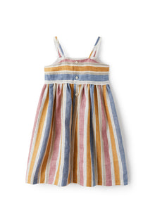 Dress in A Striped Linen Blend | Amber