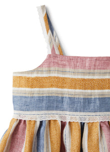 Dress in A Striped Linen Blend | Amber