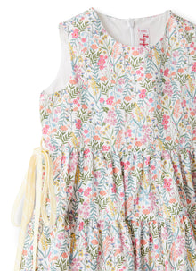 Dress in Patterned Organic Cotton | Sage Green