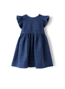 Dress in Linen with Bow | Electric Blue
