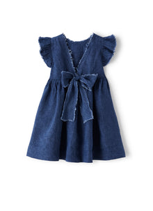 Dress in Linen with Bow | Electric Blue
