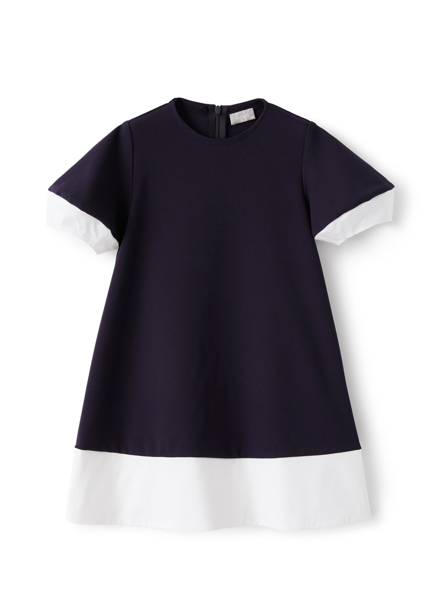 Dress with Removable Collar | Blue/White
