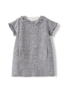 Dress in A Raised-Weft Fabric | Electric Blue