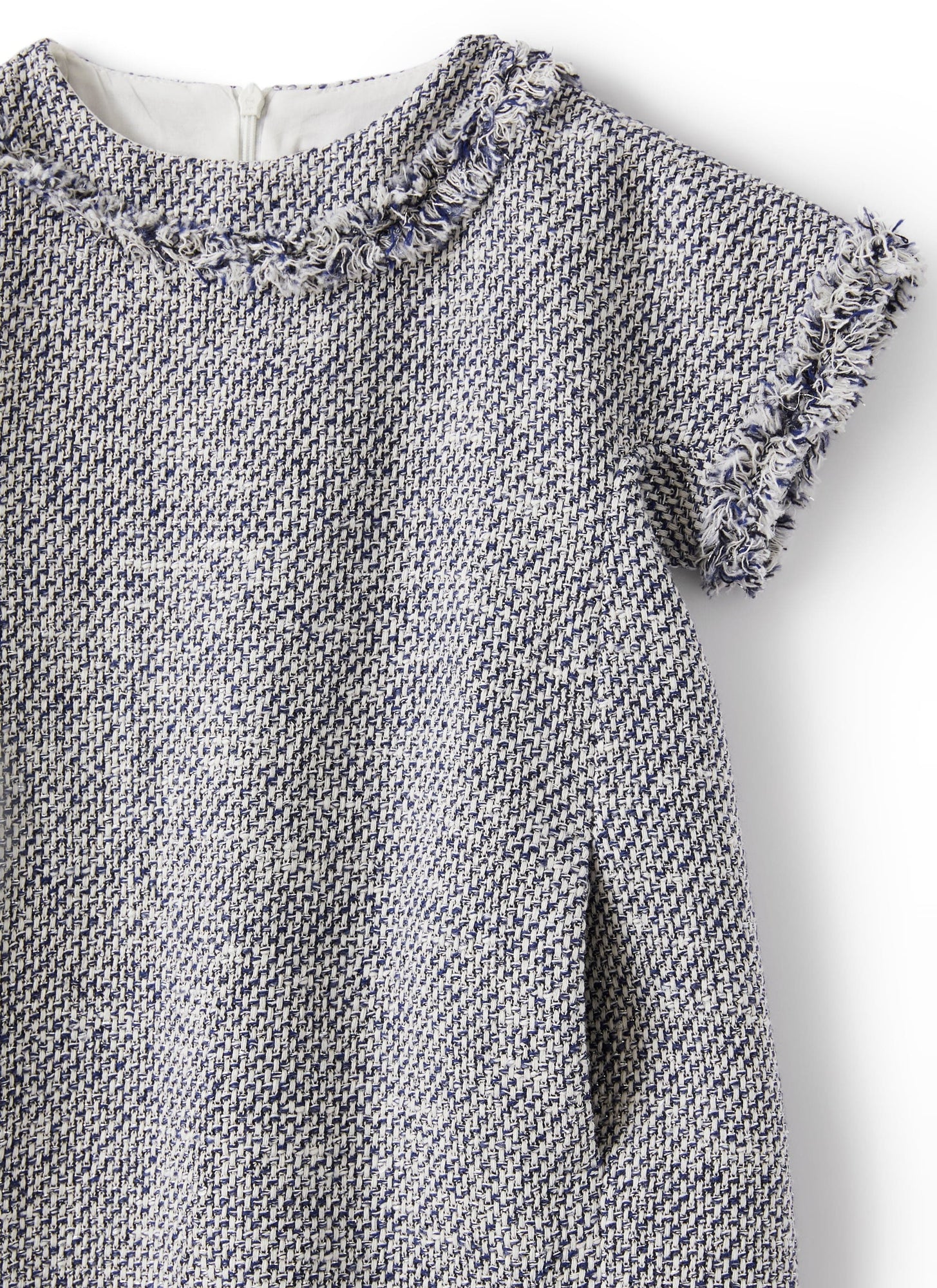 Dress in A Raised-Weft Fabric | Electric Blue