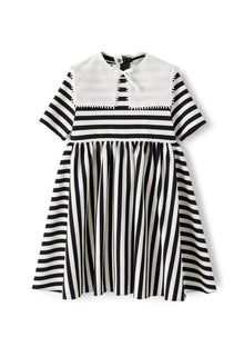 Dress in Striped Romanite Jersey | Black
