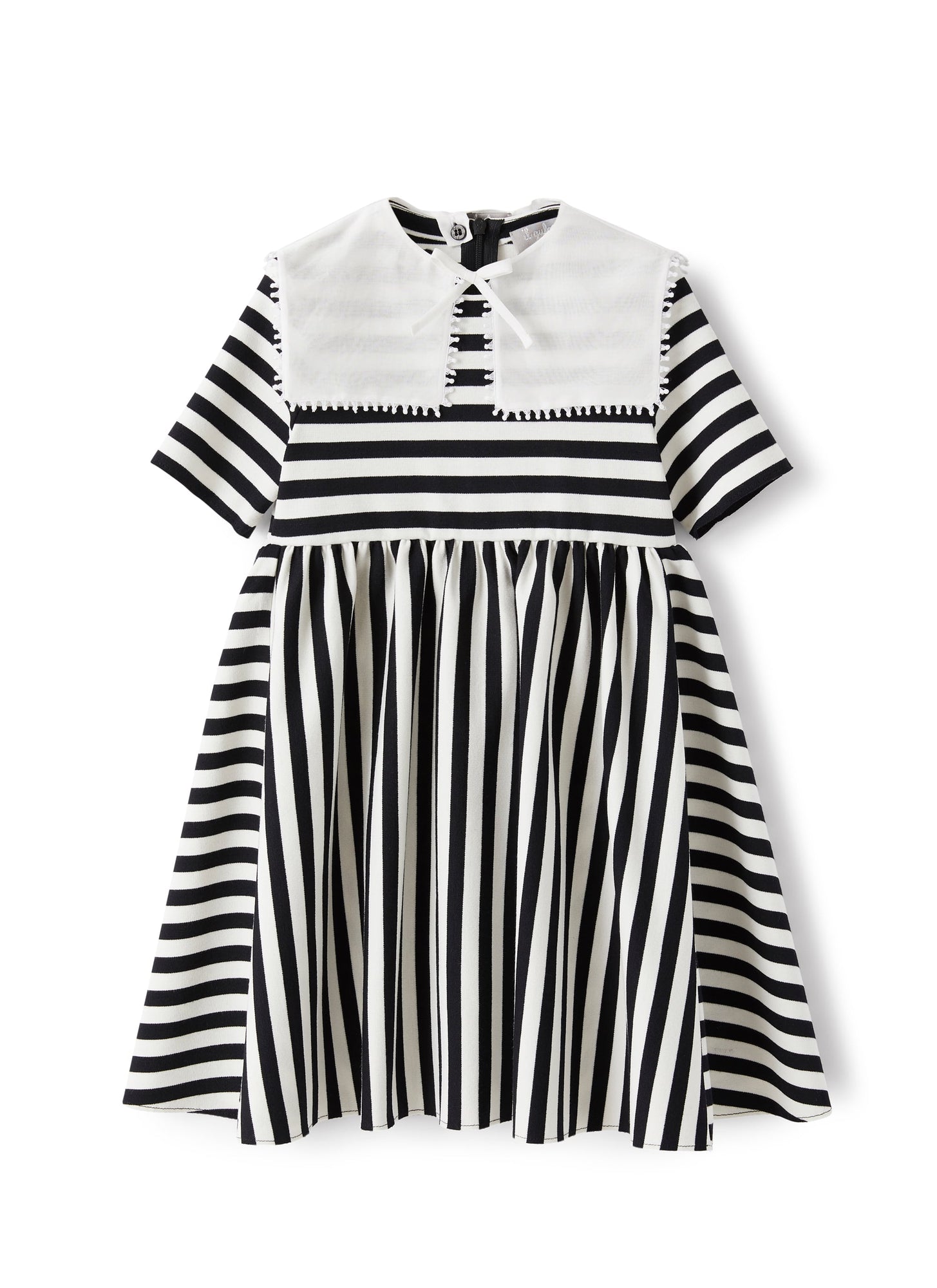 Dress in Striped Romanite Jersey | Black