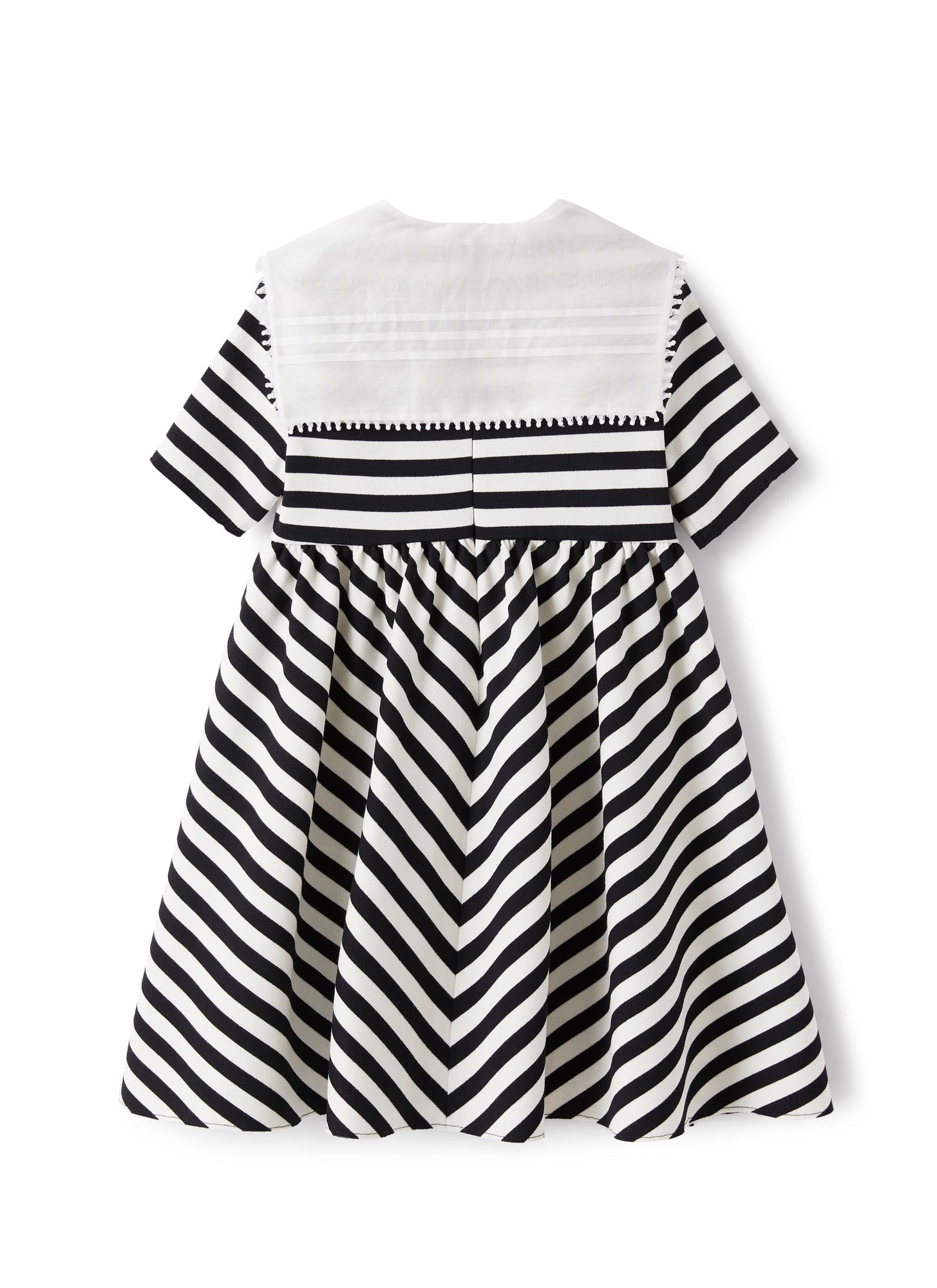 Dress in Striped Romanite Jersey | Black