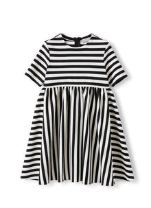 Dress in Striped Romanite Jersey | Black