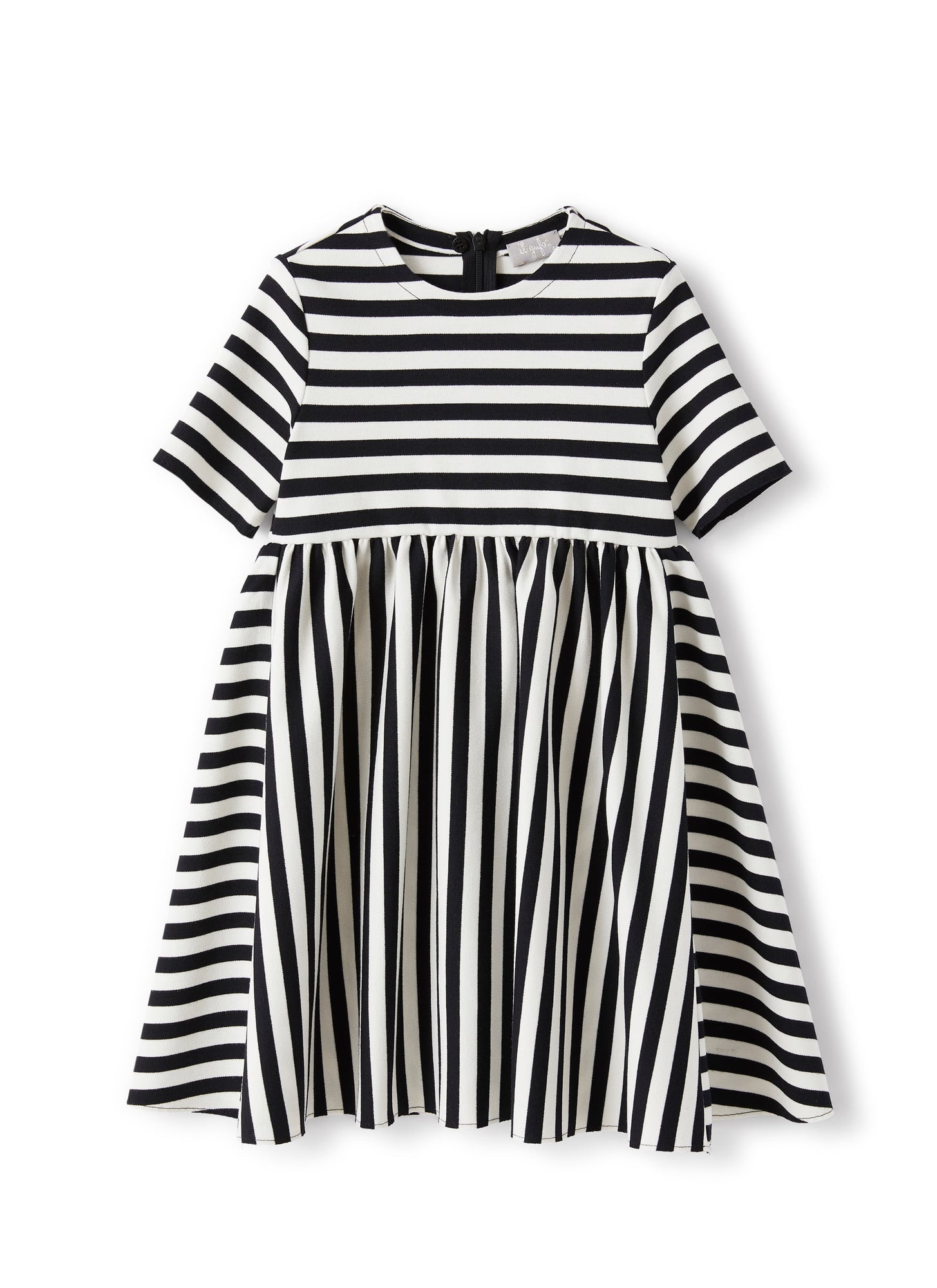 Dress in Striped Romanite Jersey | Black