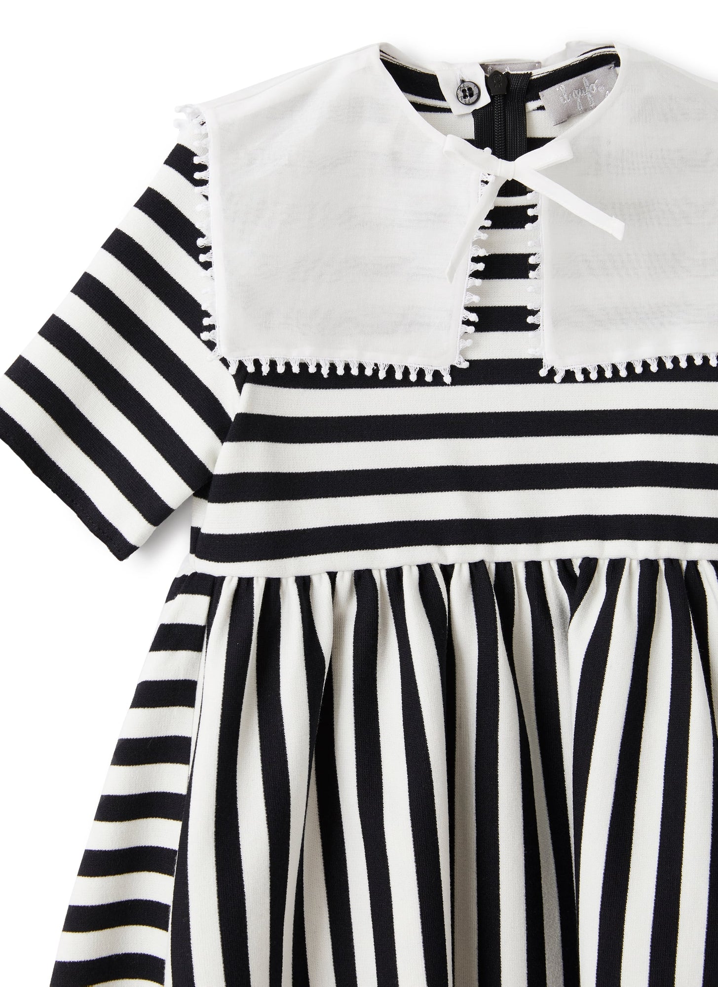 Dress in Striped Romanite Jersey | Black