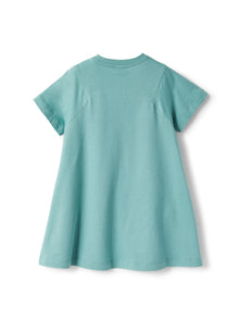 Dress in Jersey with Flower | Sage Green/Milk