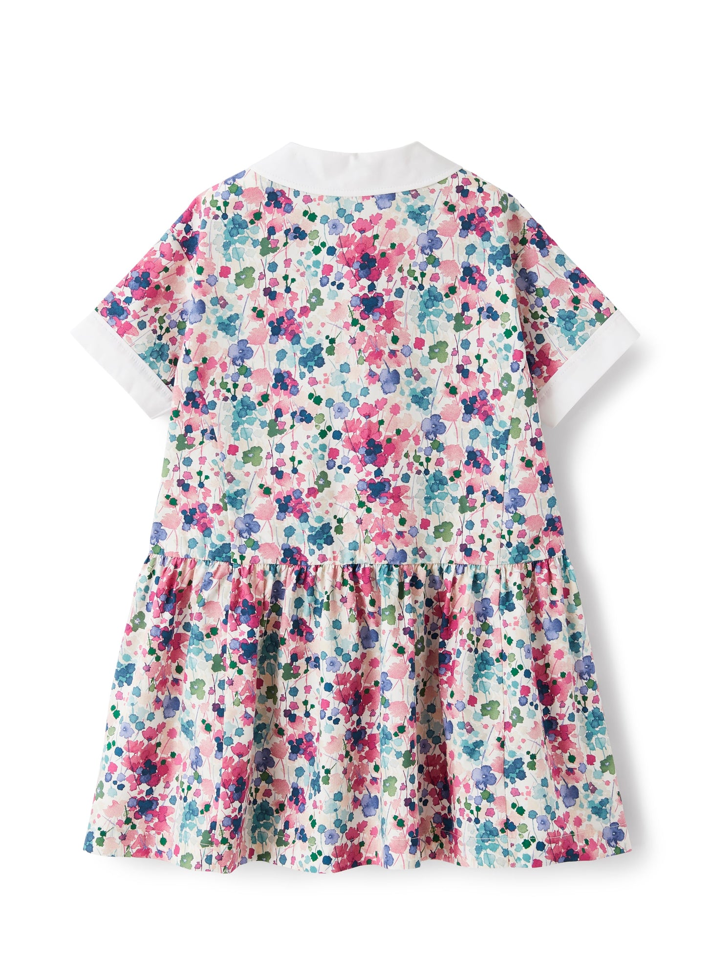 Dress in A Multi-Colored Floral Pattern | Cyclamen Pink