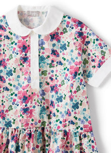 Dress in A Multi-Colored Floral Pattern | Cyclamen Pink