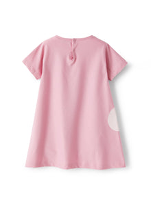 Dress in Jersey with Floral Details | Pink/Pink