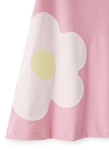 Dress in Jersey with Floral Details | Pink/Pink