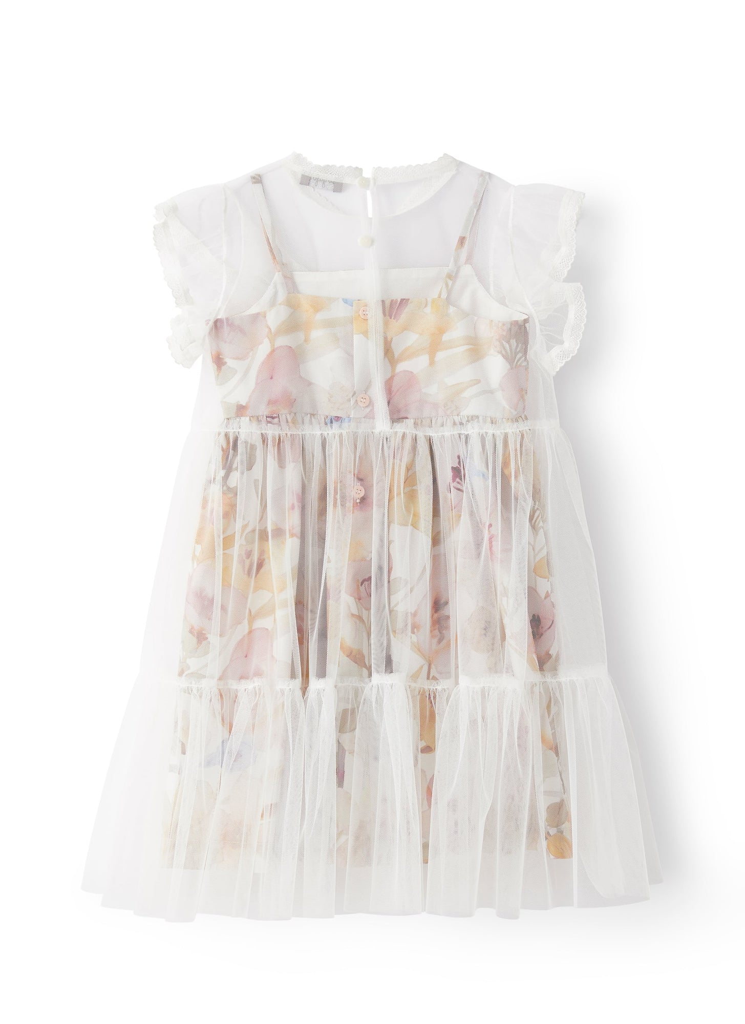 Dress with Flowers | Milk/Pink