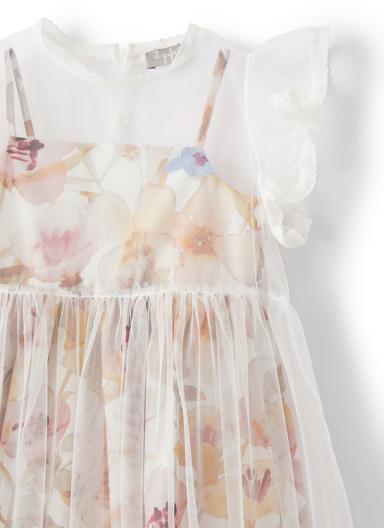 Dress with Flowers | Milk/Pink