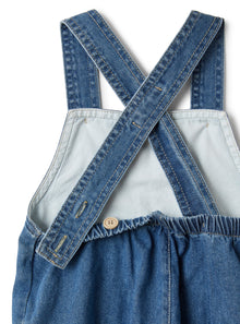 Two-Piece Set with Dungarees in Stretch Denim | Celeste Scuro