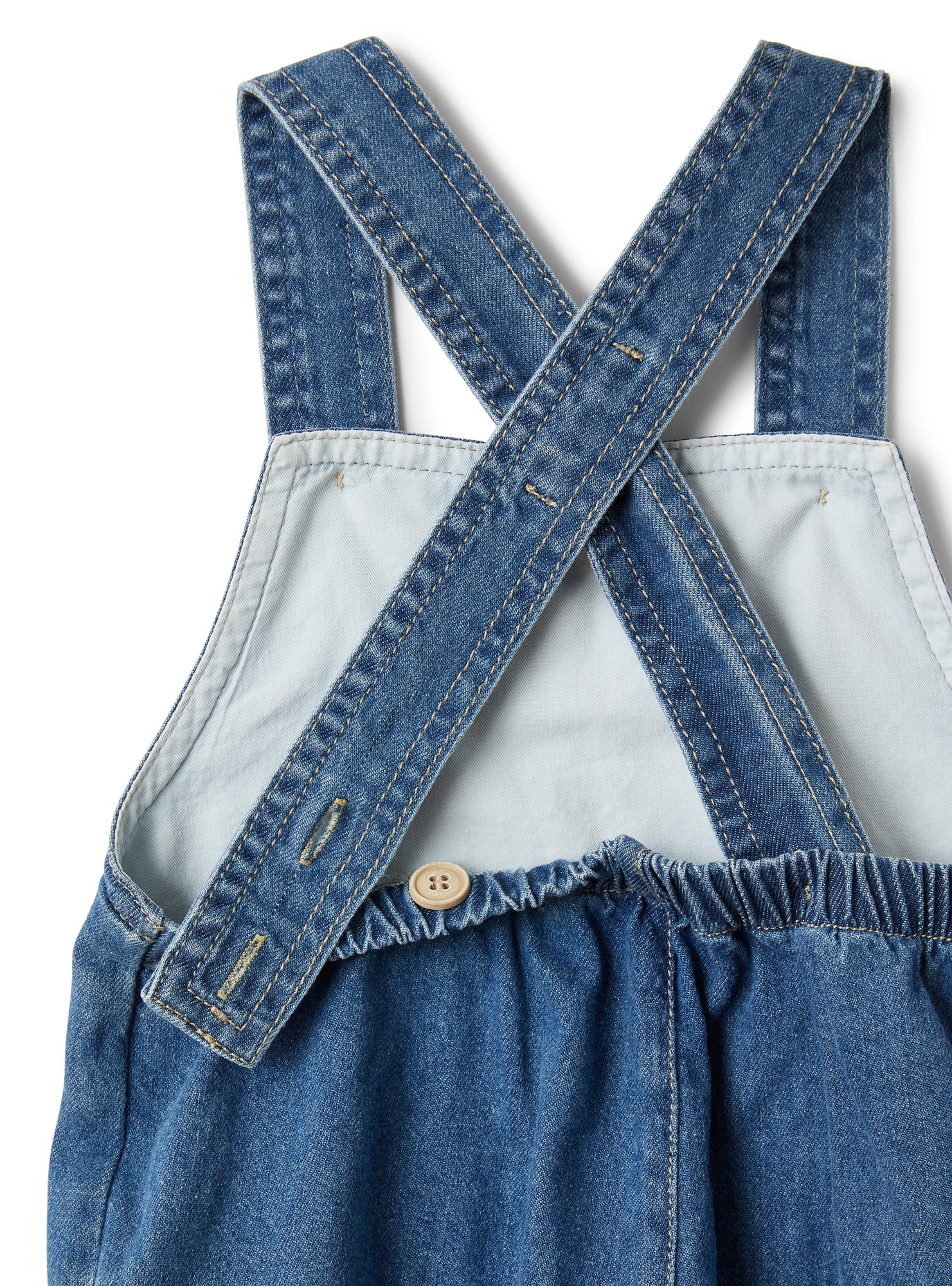 Two-Piece Set with Dungarees in Stretch Denim | Celeste Scuro