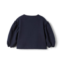 Jacket in Stretch Fleece with Zip Closure | Blue