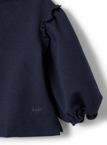 Jacket in Stretch Fleece with Zip Closure | Blue