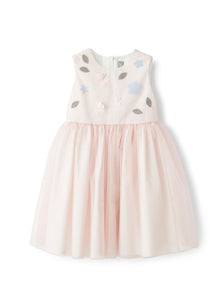 Dress with Applique Flowers | Rosa Antico