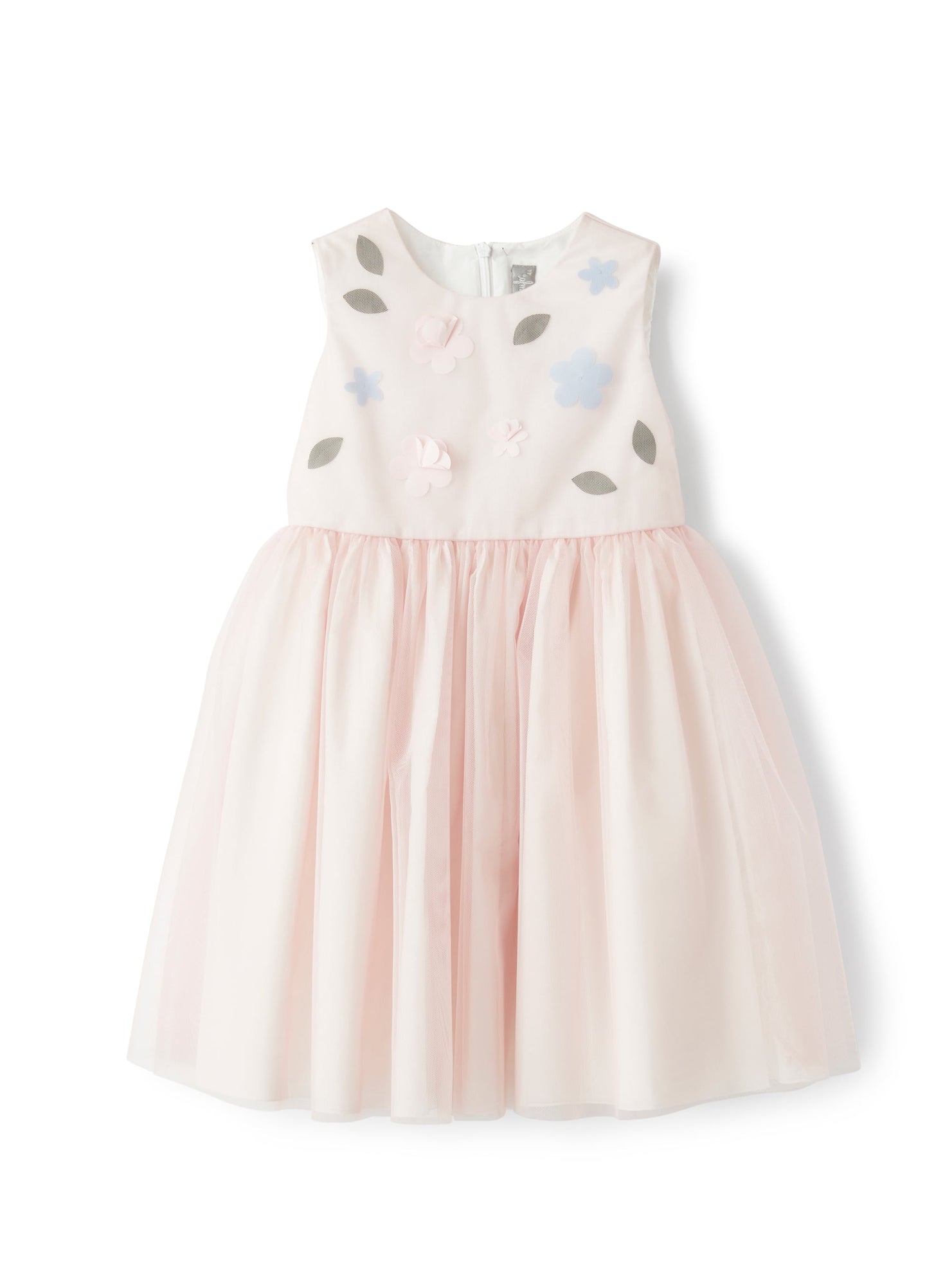 Dress with Applique Flowers | Rosa Antico