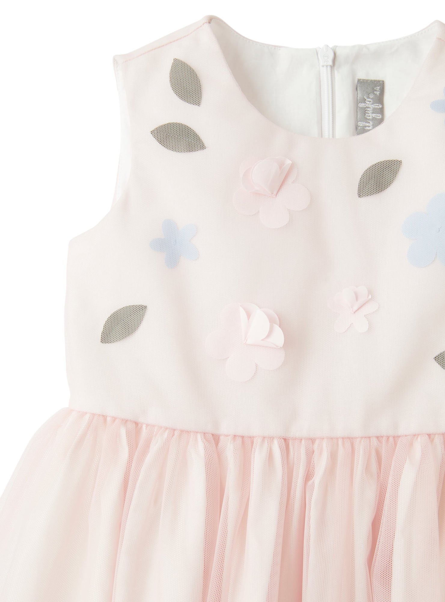 Dress with Applique Flowers | Rosa Antico