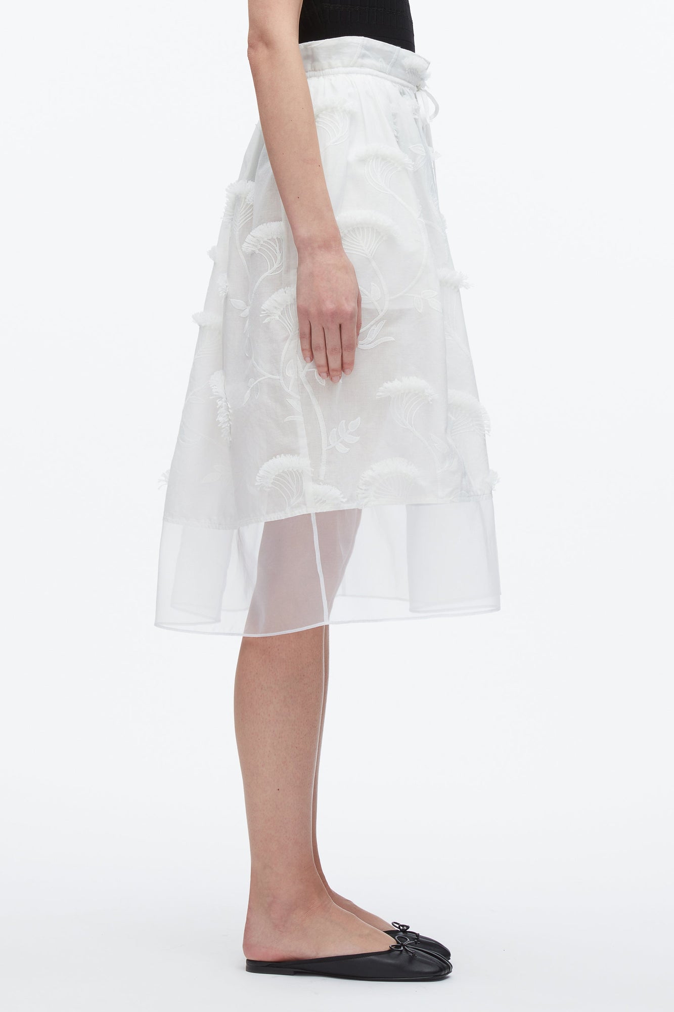 Fil Coupe Midi Skirt | White
