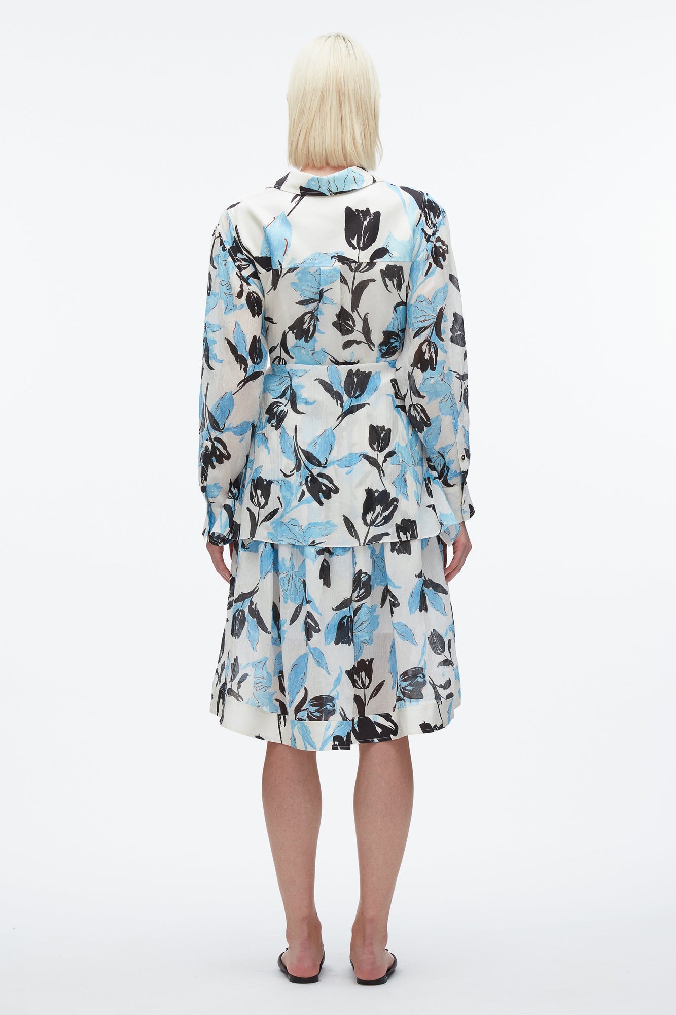 Joyful Tulip Shirt Dress | Ivory Multi