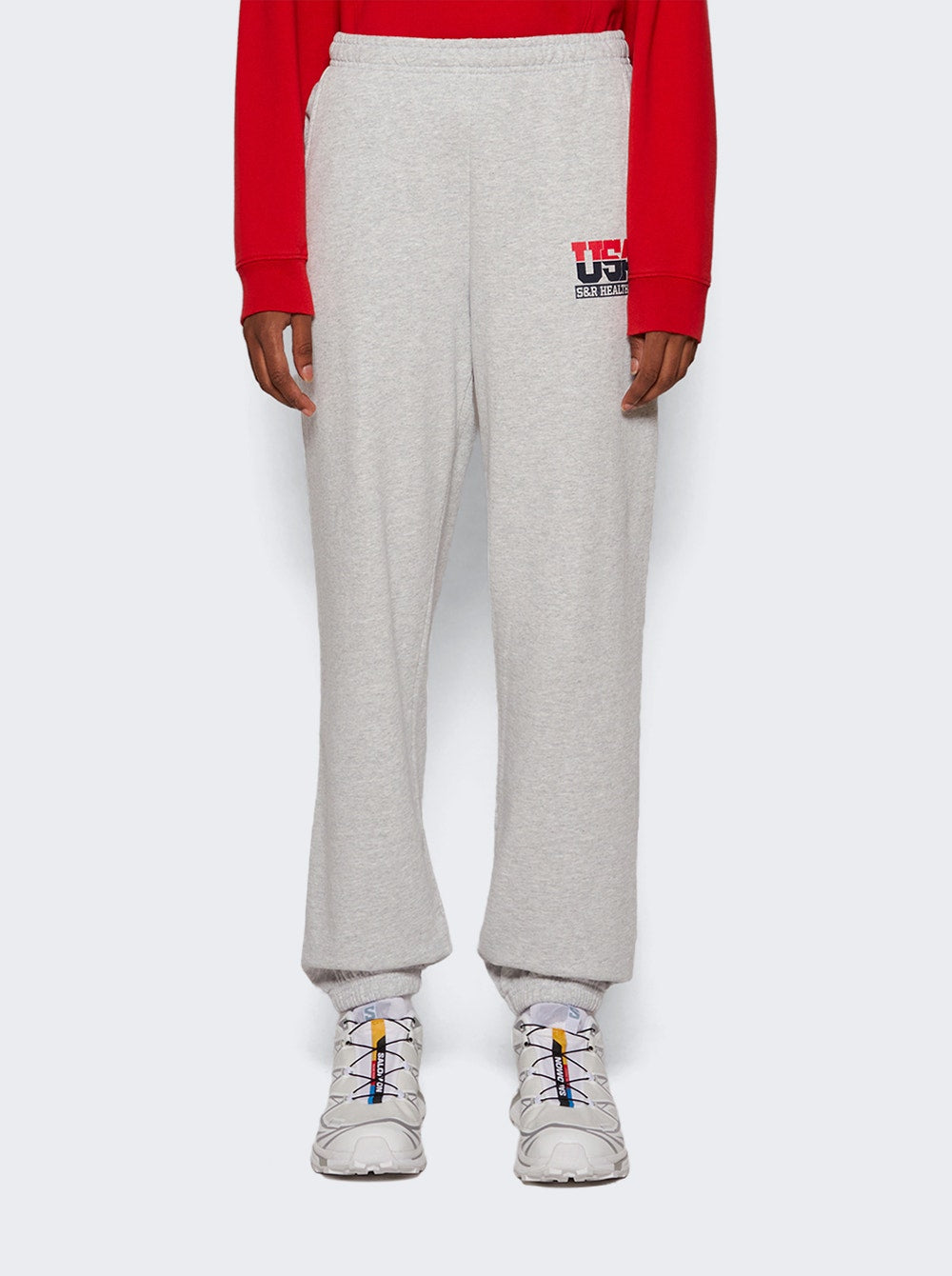 Women | Sporty & Rich | Team Usa Sweatpants Heather And Red | Grey