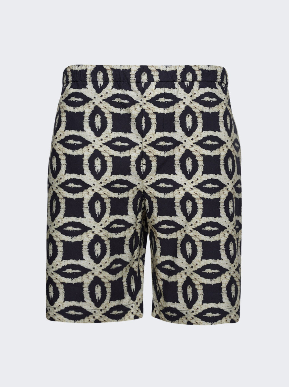 Men | Meta Campania Collective | Meta Crochet Print Drawstring Shorts | Black & Neutral