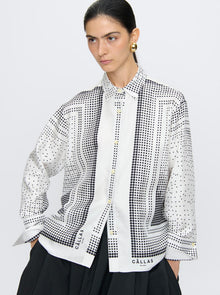 Paulina Silk Shirt | White/Black