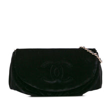 Chanel | Pre-Owned CC Velvet Half Moon Wallet on Chain | Black