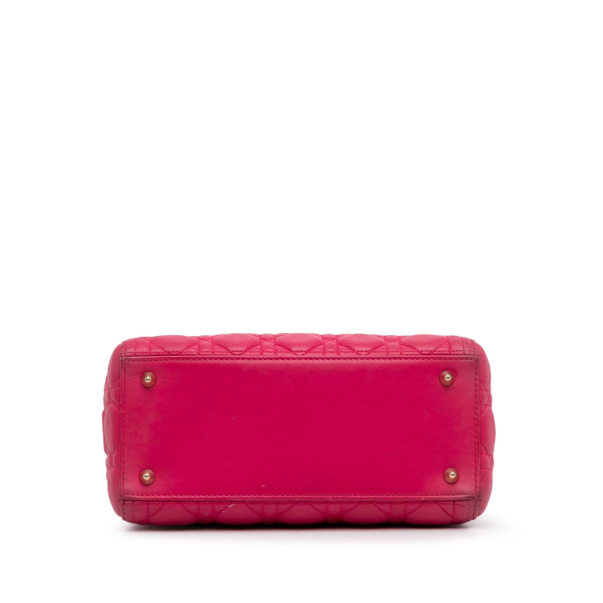 Dior | Pre-Owned Medium Lambskin Cannage Lady | Pink/Dark Pink